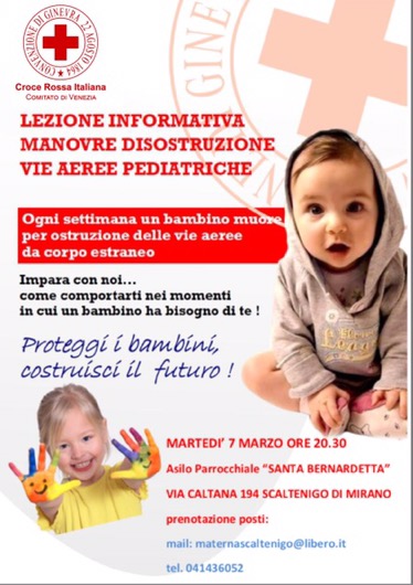 Lezione Manovre Salvavita Pediatriche a Scaltenigo